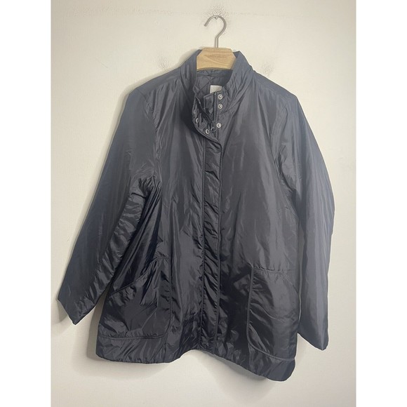 J. JILL PURE JILL Black INSULATED Winter Coat Jacket Women's Large - Picture 1 of 8